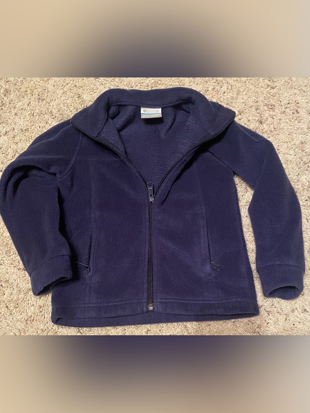 Columbia Deep Navy Fleece Zip up Jacket EUC  size XXS 4-5